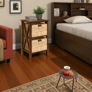 IBIZA-1 Hyacinth 2-Tier X-Sided Nightstand