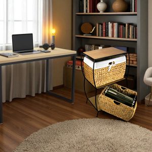 IBIZA-1 Hyacinth 2-Drawer Curved Basket Filing Cabinet