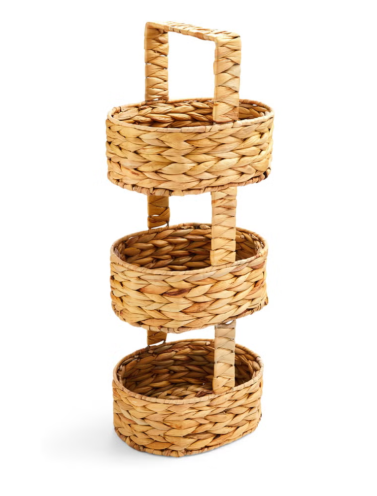 LUCIA-1 Hyacinth 3-Tier Oval Basket Stand - Image 4