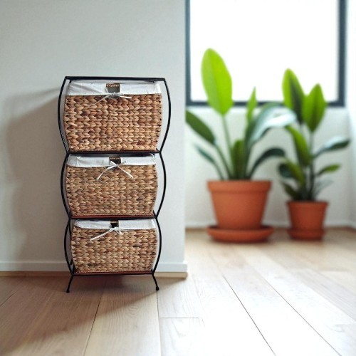 IBIZA-1 Hyacinth Curved 3-Drawer Basket Filing Cabinet - Image 4