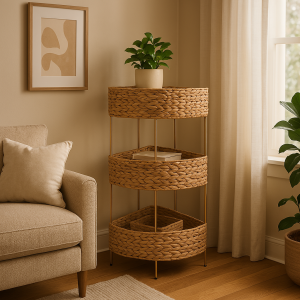 IBIZA-1 Hyacinth 3-Tier Corner Storage Tower