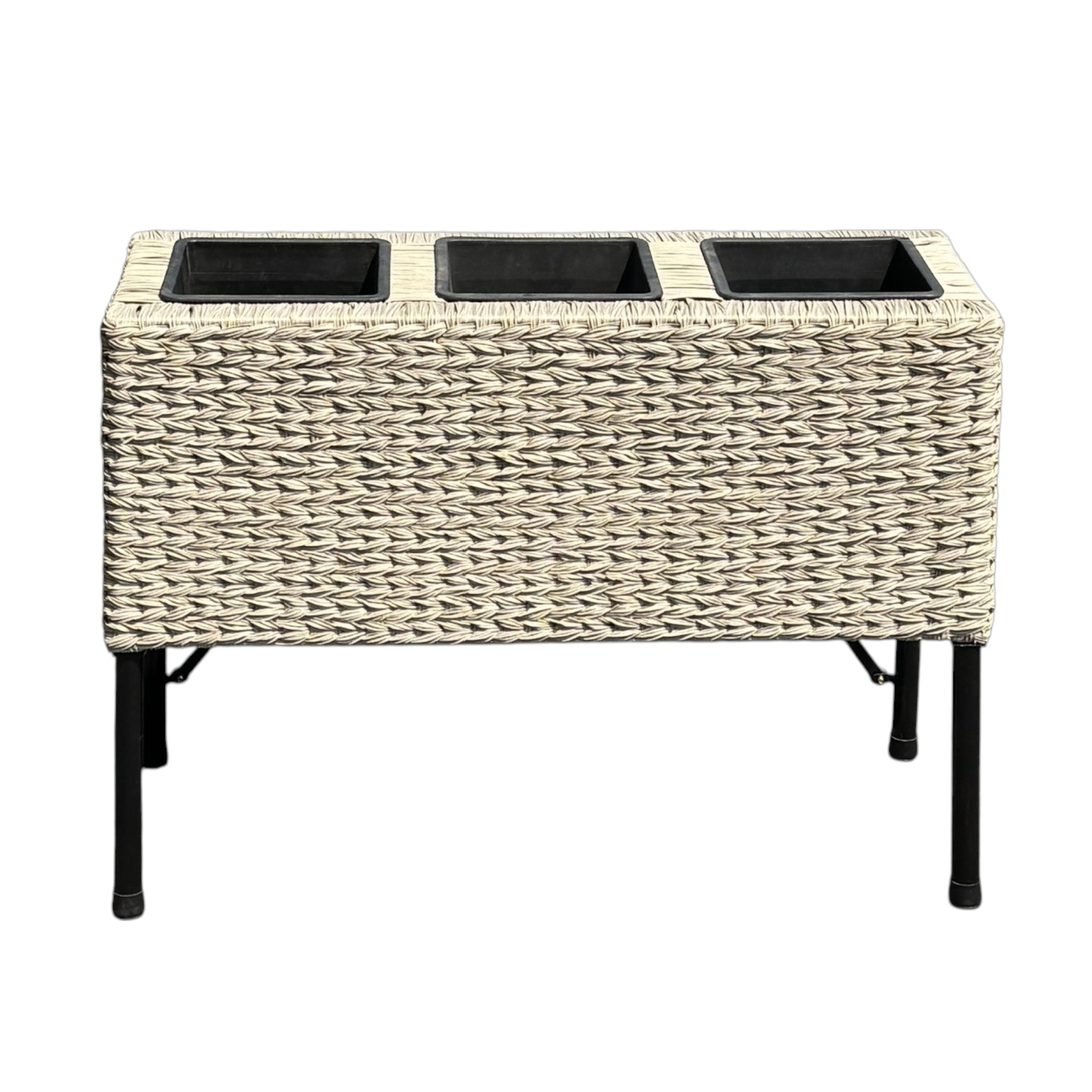 CAPRI-7 Poly Wicker Trio-Pot Trough Planter - Image 3