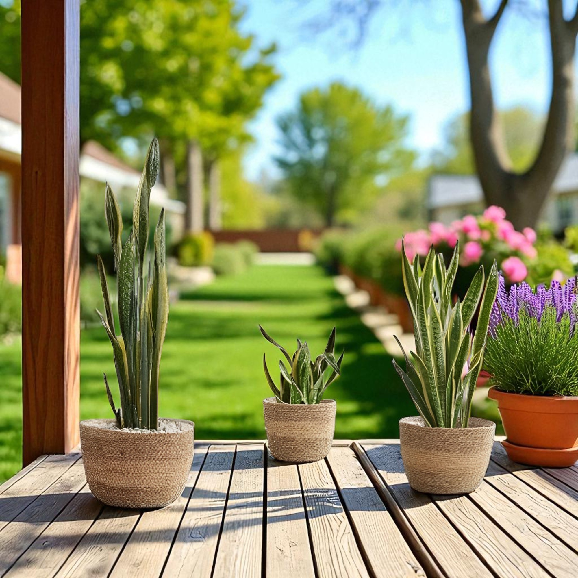 CAPRI-4 Seagrass Two-toned Round Basket Planter (Set 3) - Image 2