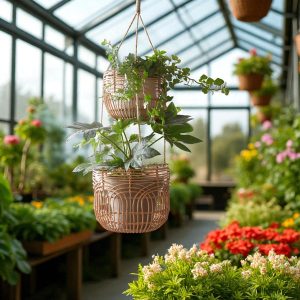 CAPRI-7 Poly Rattan Stylish Round Basket Planters (Set 2)