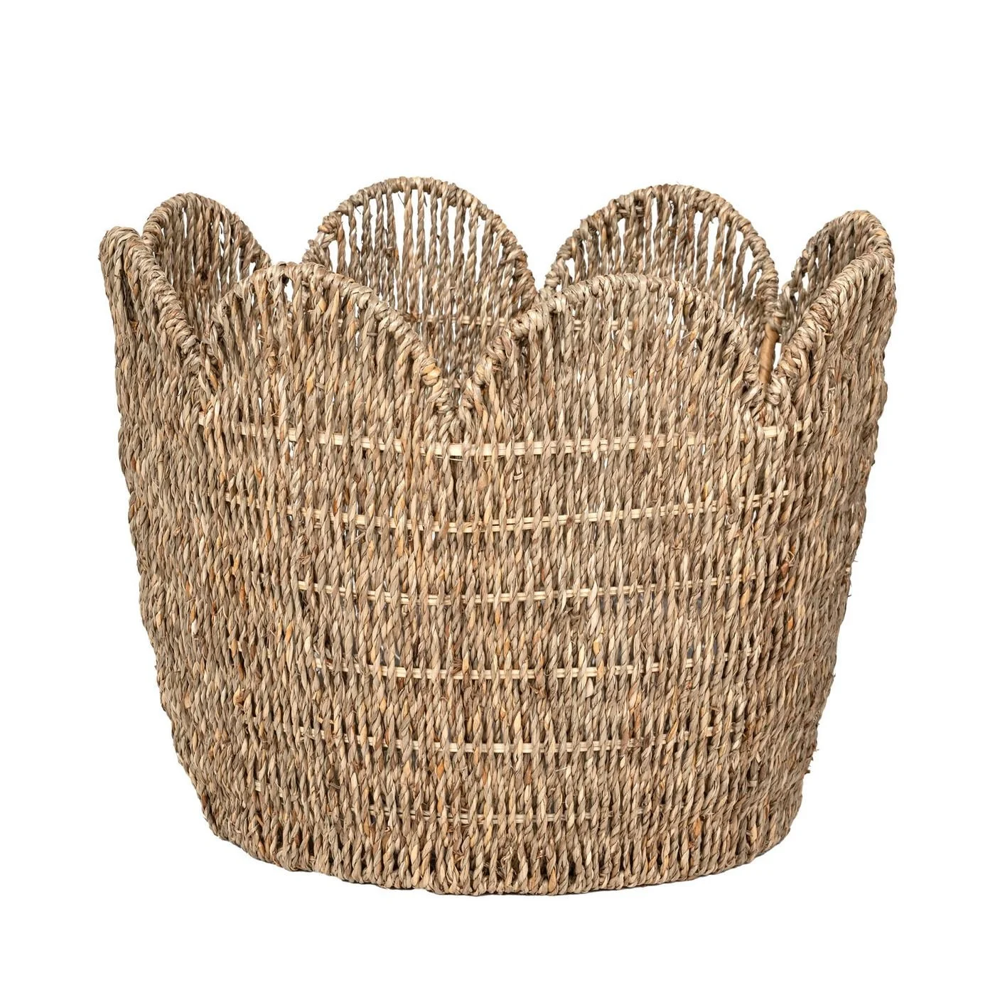 CAPRI-4 Seagrass Scalloped Basket Planters (Set 5) - Image 5