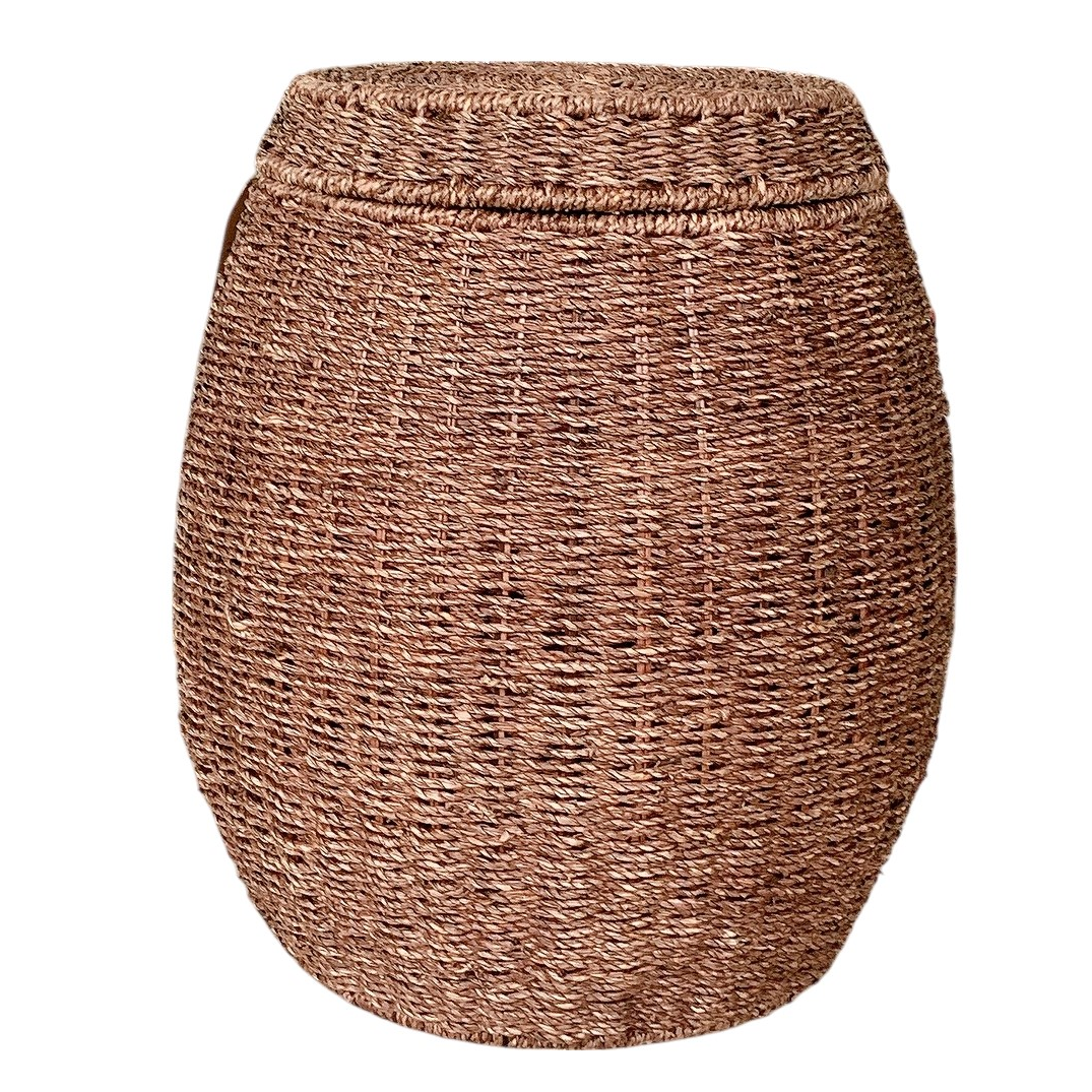 IBIZA-4 Seagrass Classic Storage Stool Side Table - Image 5