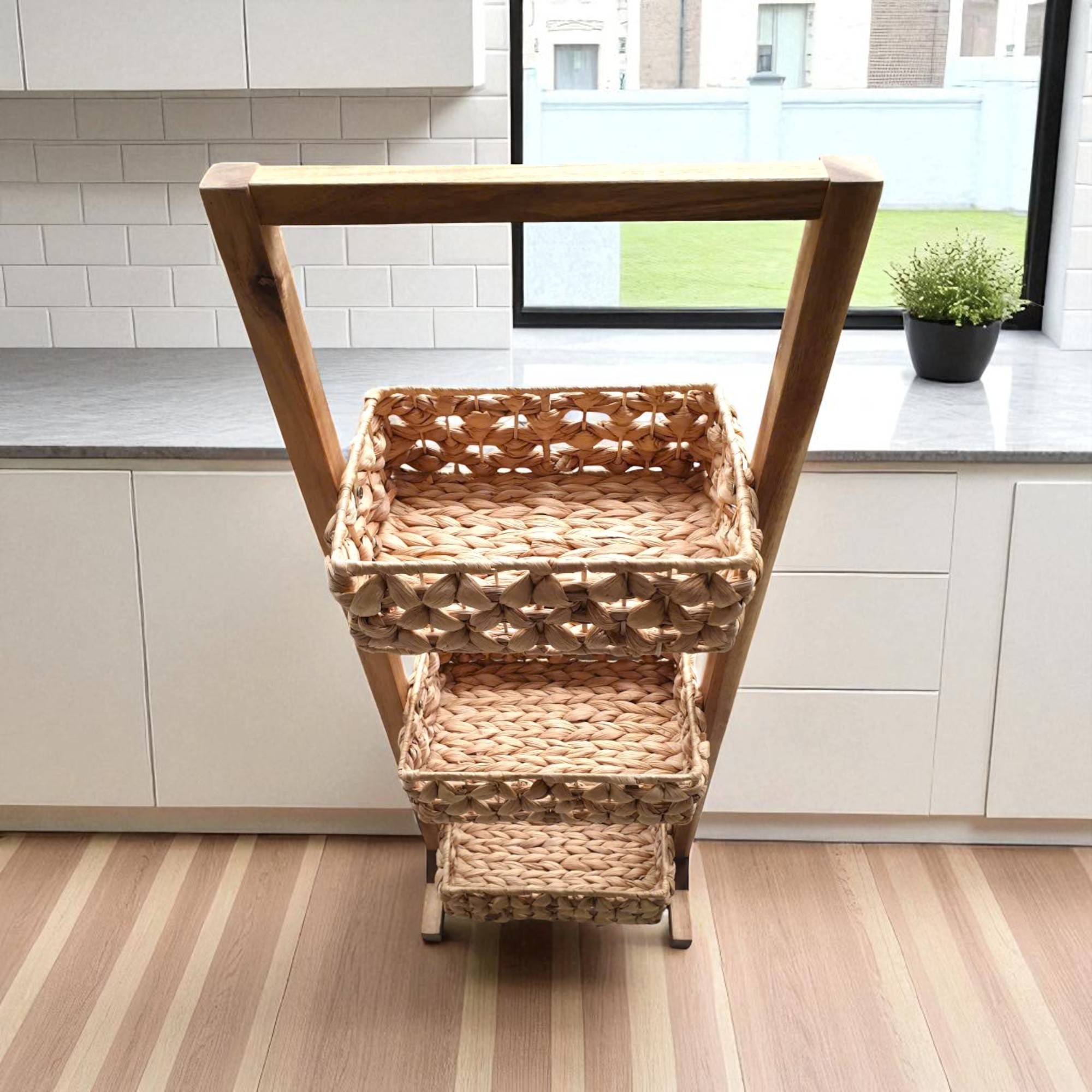 IBIZA-3 Hyacinth 3-Tier Stylish Versatile Standing Caddy - Image 3