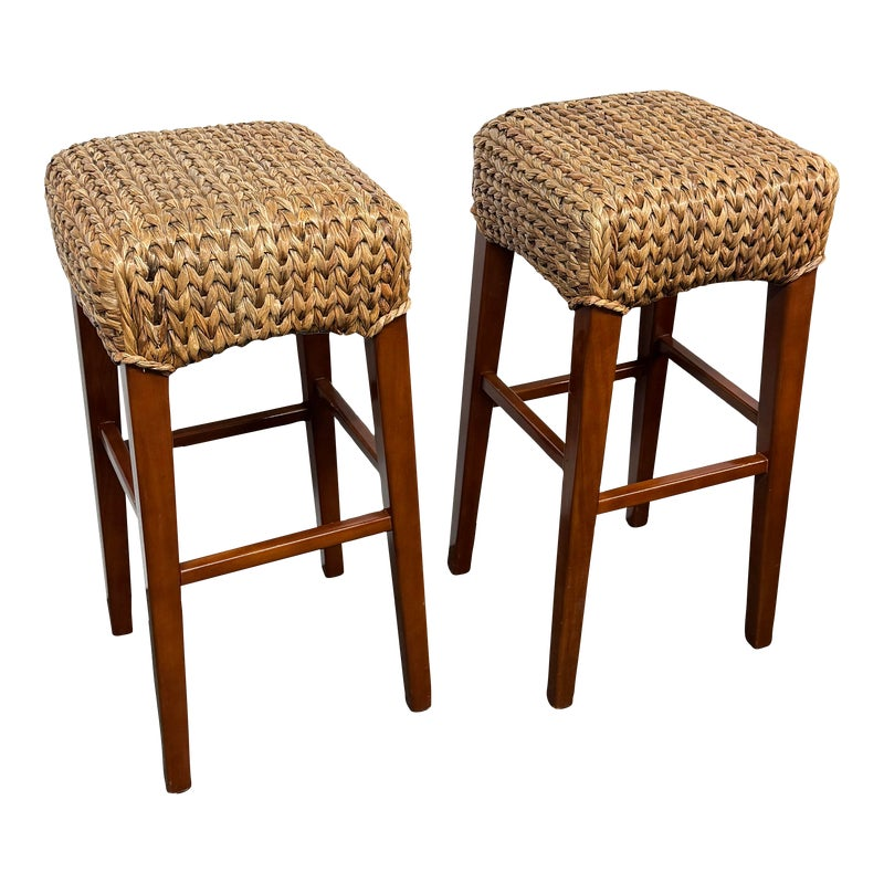 IBIZA-1 Hyacinth Rustic Backless Bar Stool - Image 6