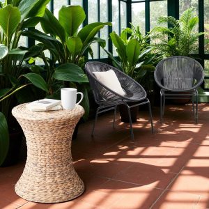 IBIZA-1 Hyacinth Hourglass Stool Side Table