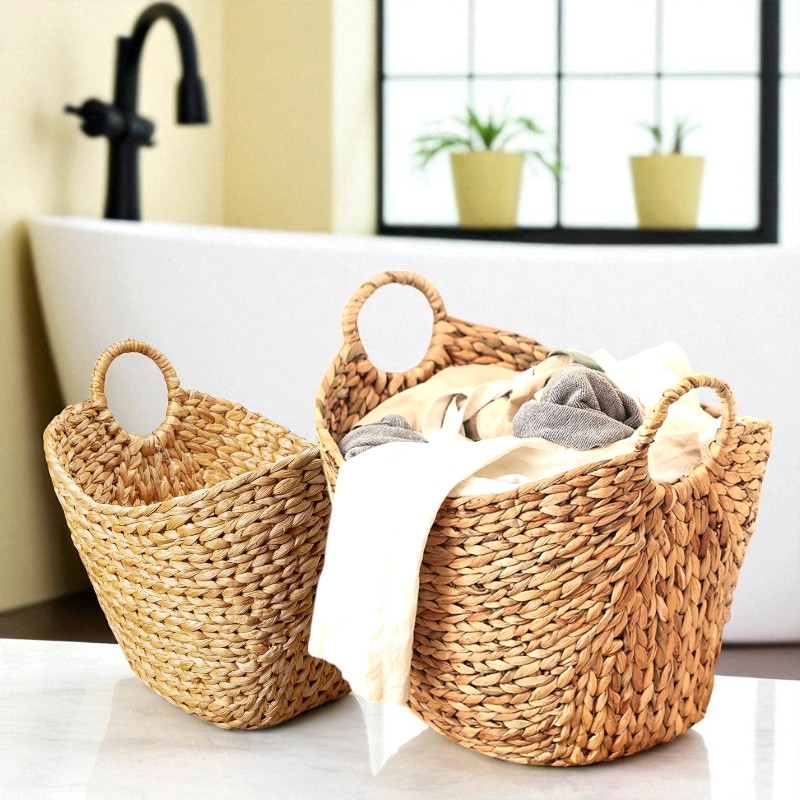 ISLA-1 Hyacinth Boat Basket for Laundry and Versatile Storage - Image 2