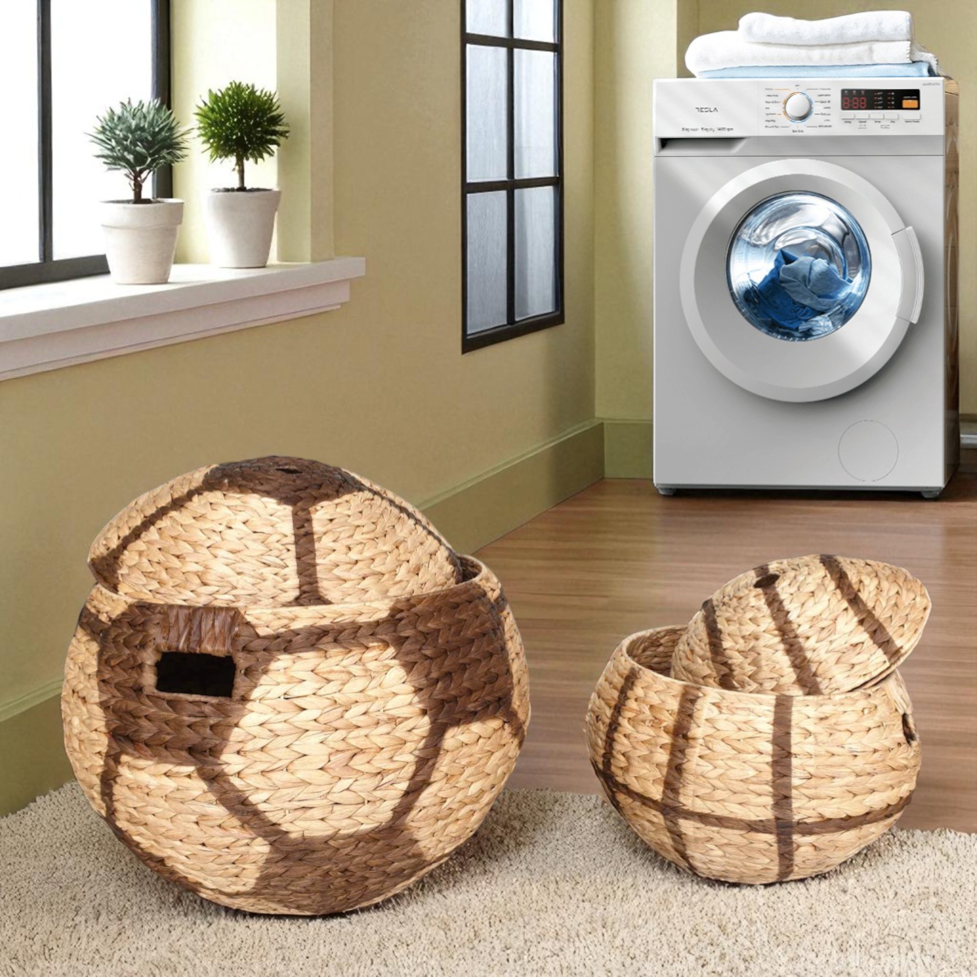 ISLA-1 Hyacinth Sports Ball-shaped Storage Basket (Set 2) - Image 2