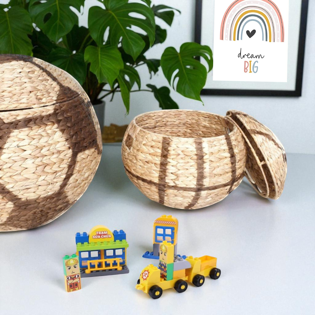 ISLA-1 Hyacinth Sports Ball-shaped Storage Basket (Set 2) - Image 3