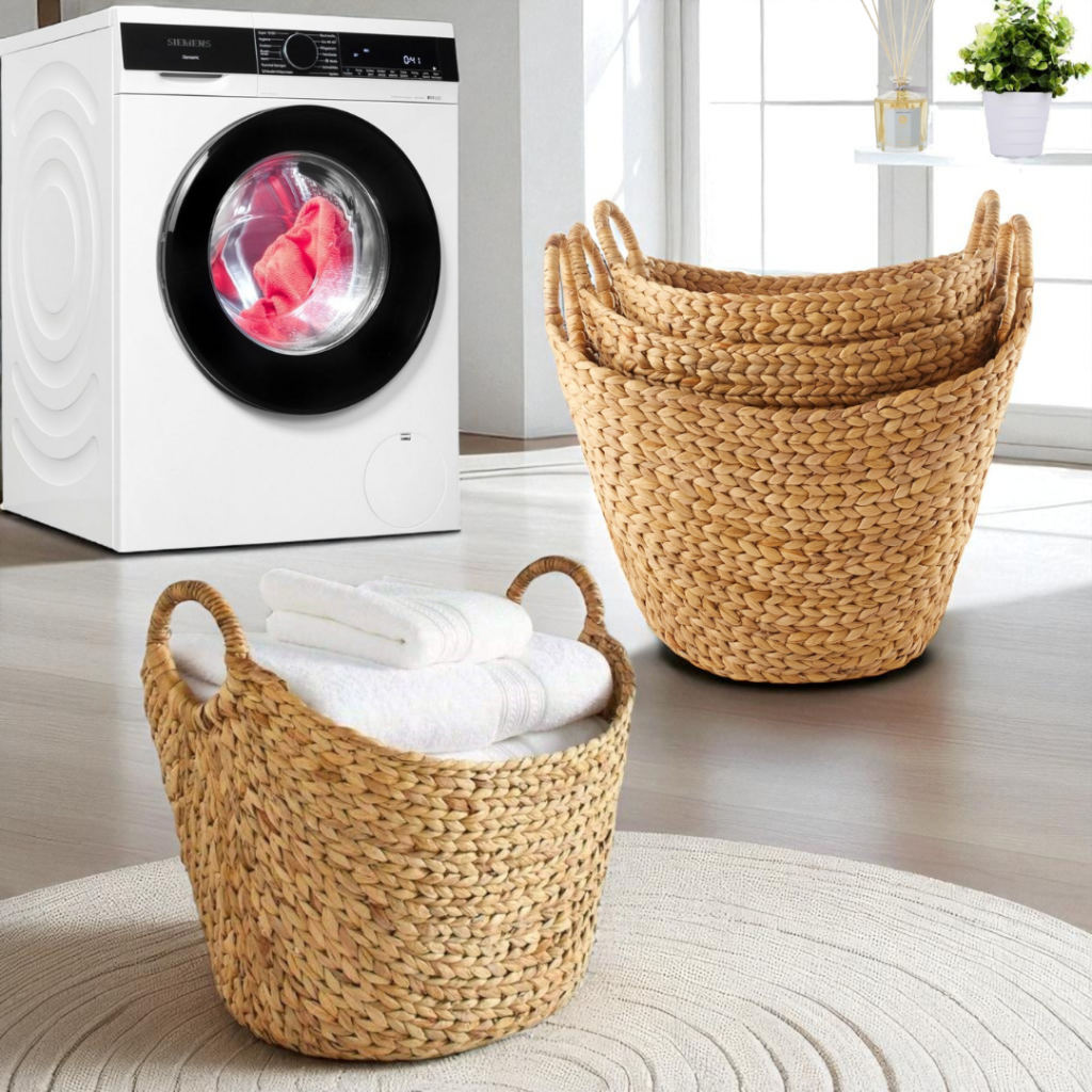 ISLA-1 Hyacinth Boat Basket for Laundry and Versatile Storage