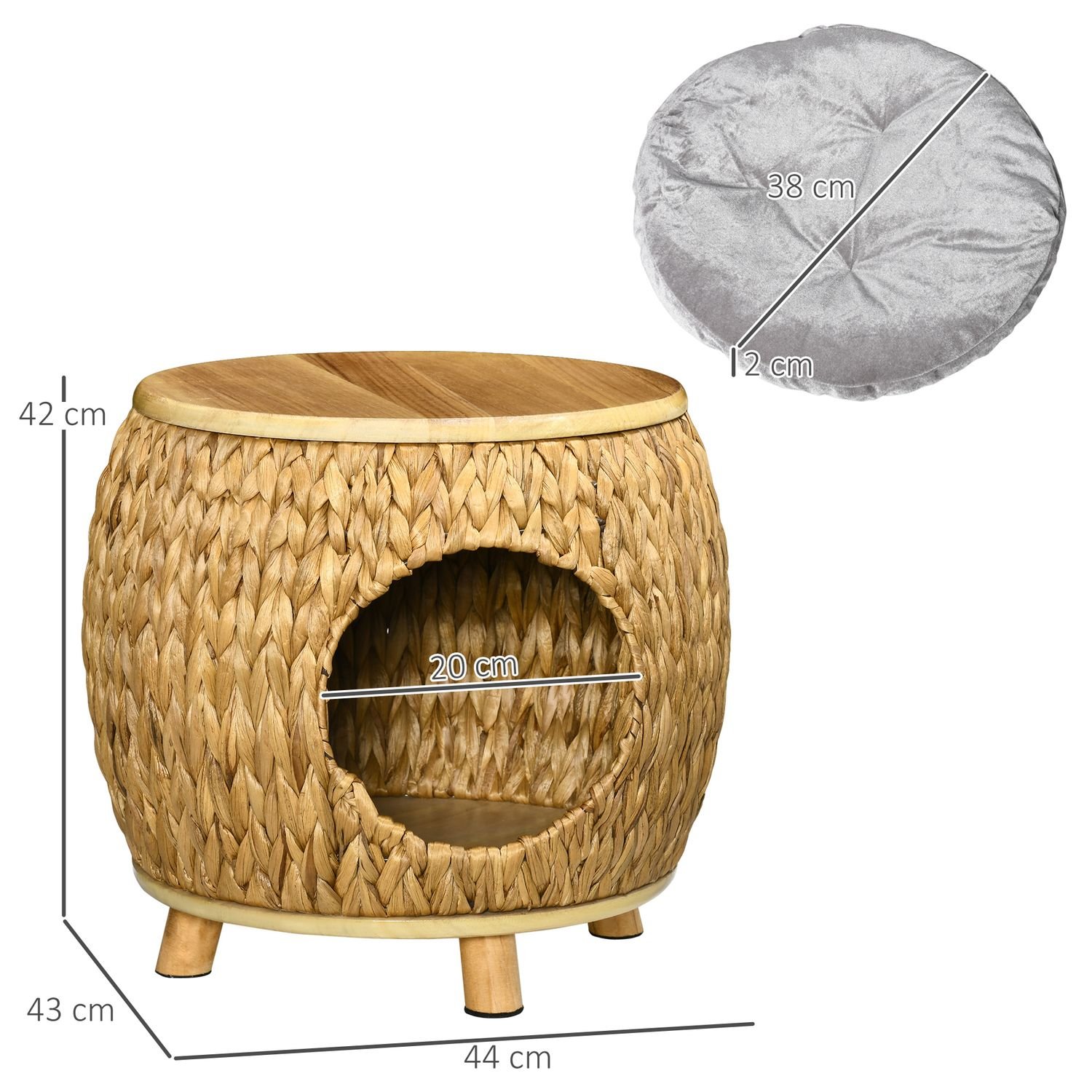NEVIS-1 Hyacinth Elegant Round Cat Cave Ottoman - Image 5