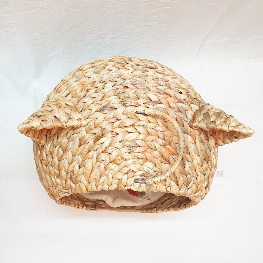 NEVIS-1 Hyacinth Round Cat Cave with Handle - Image 4