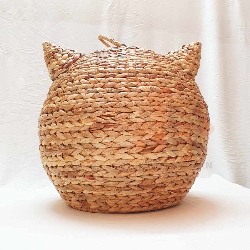 NEVIS-1 Hyacinth Round Cat Cave with Handle - Image 5