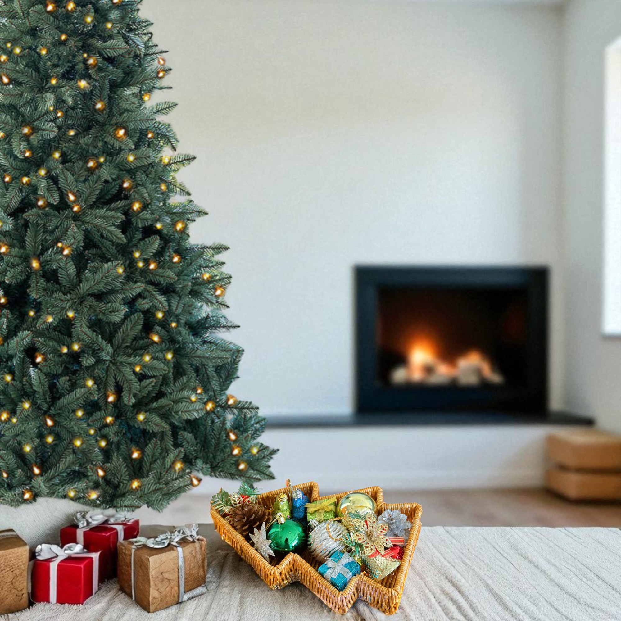 ISLA-5 Rattan Xmas Tree-Shaped Decorative Tray - Image 2