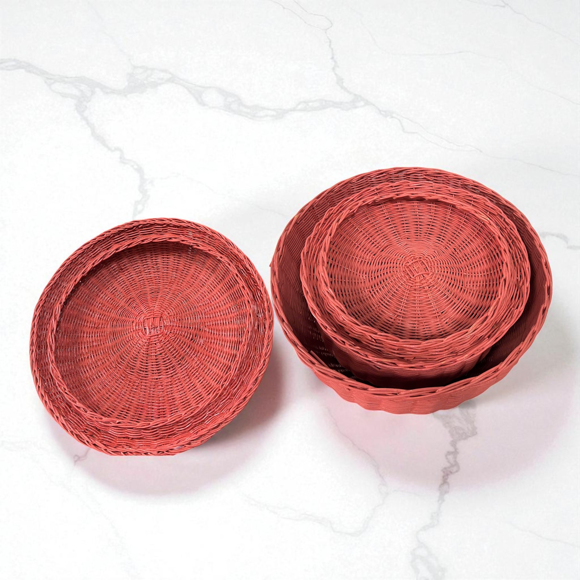 NEVIS-5 Rattan Apple-shaped Storage Baskets (Set 2) - Image 3