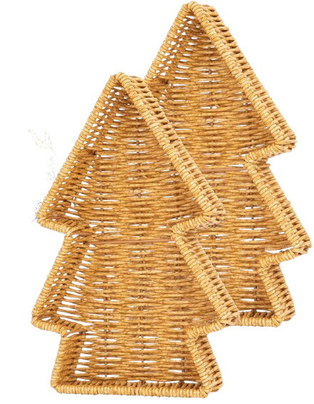 ISLA-5 Rattan Xmas Tree-Shaped Decorative Tray - Image 4