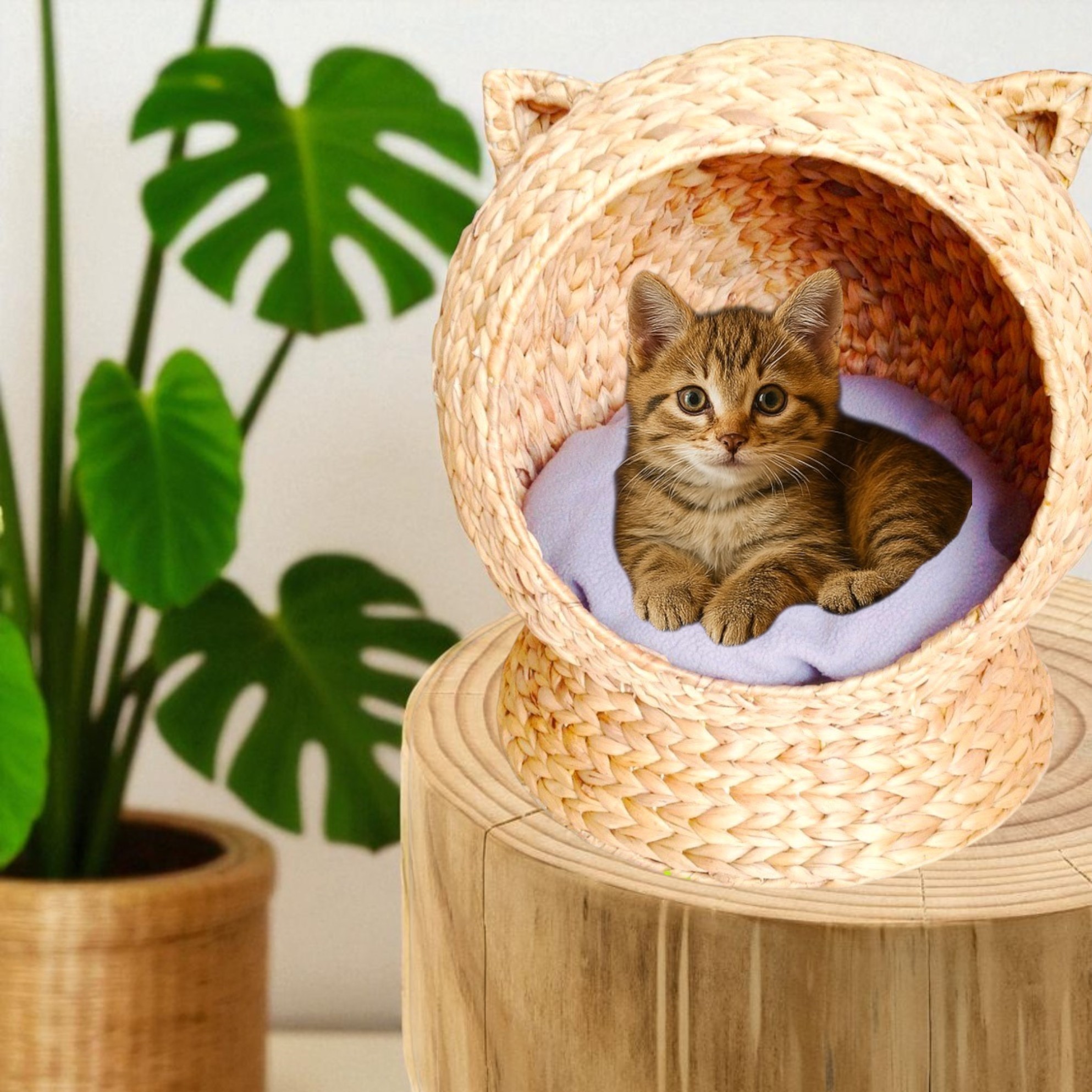 NEVIS-1 Hyacinth Round Cat House - Image 2