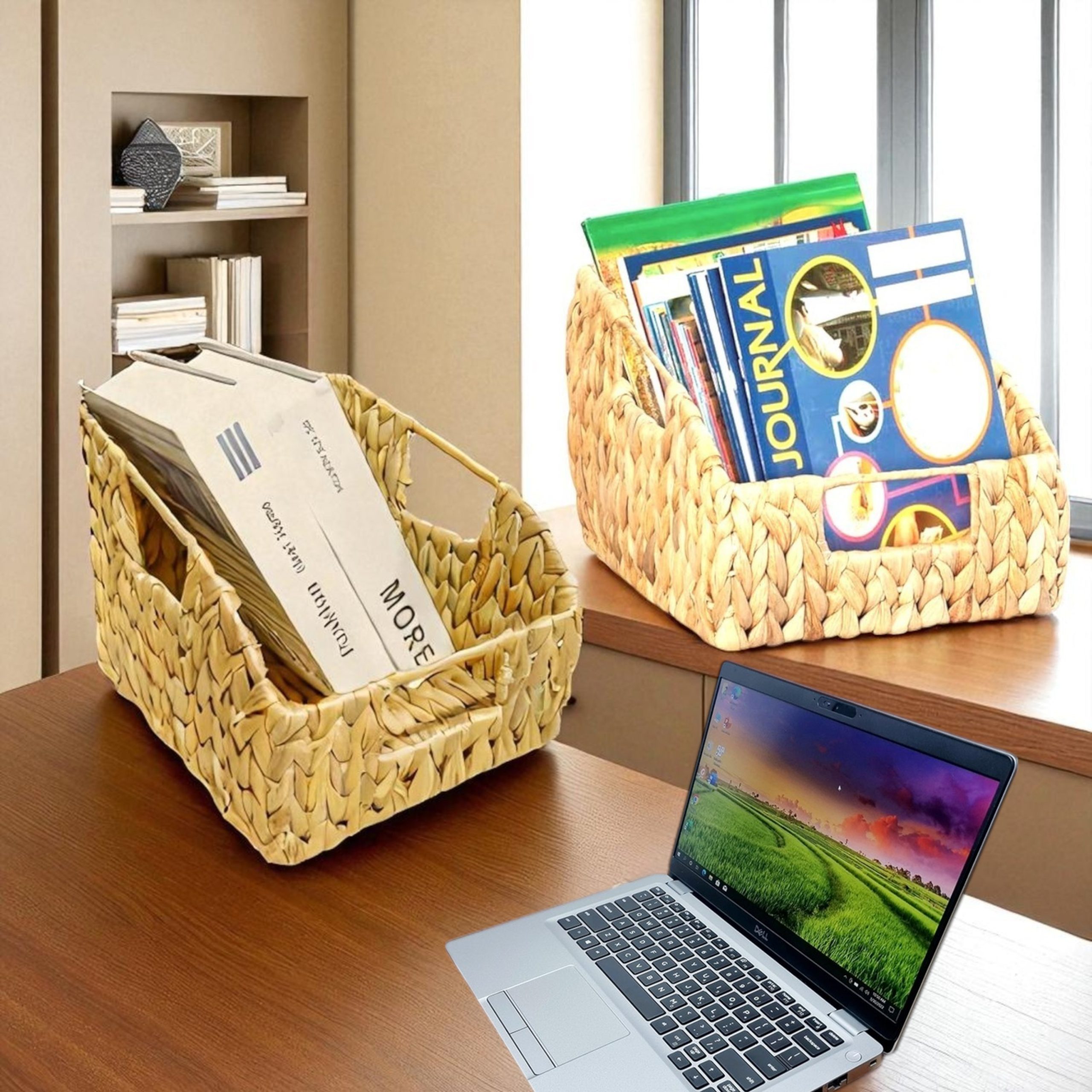 ISLA-1 Hyacinth Rect Curved-cut Pantry Baskets (2-Pack) - Image 2