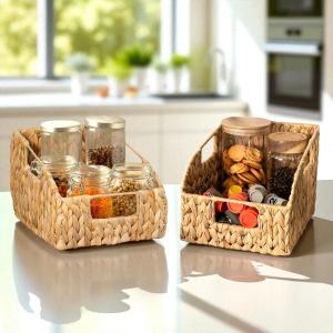 ISLA-1 Hyacinth Rect Curved-cut Pantry Baskets (2-Pack)