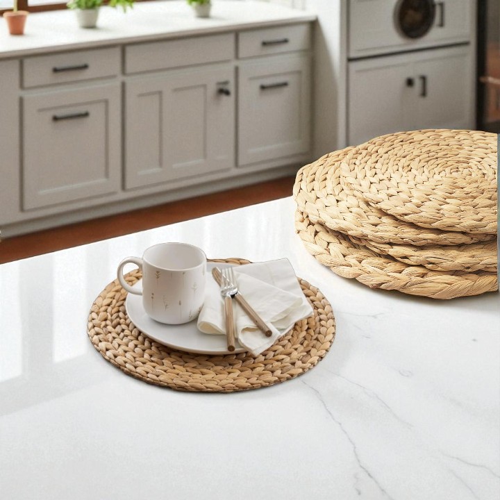 LUCIA-1 Hyacinth Round Decorative Placemat (5-Pack)