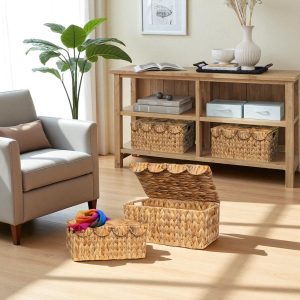 ISLA-1 Hyacinth Scallop-lidded Storage Basket Box