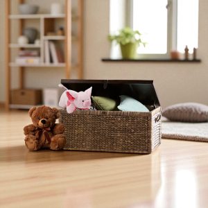 ISLA-1 Hyacinth Ottoman Wood-lidded Handled Trunk