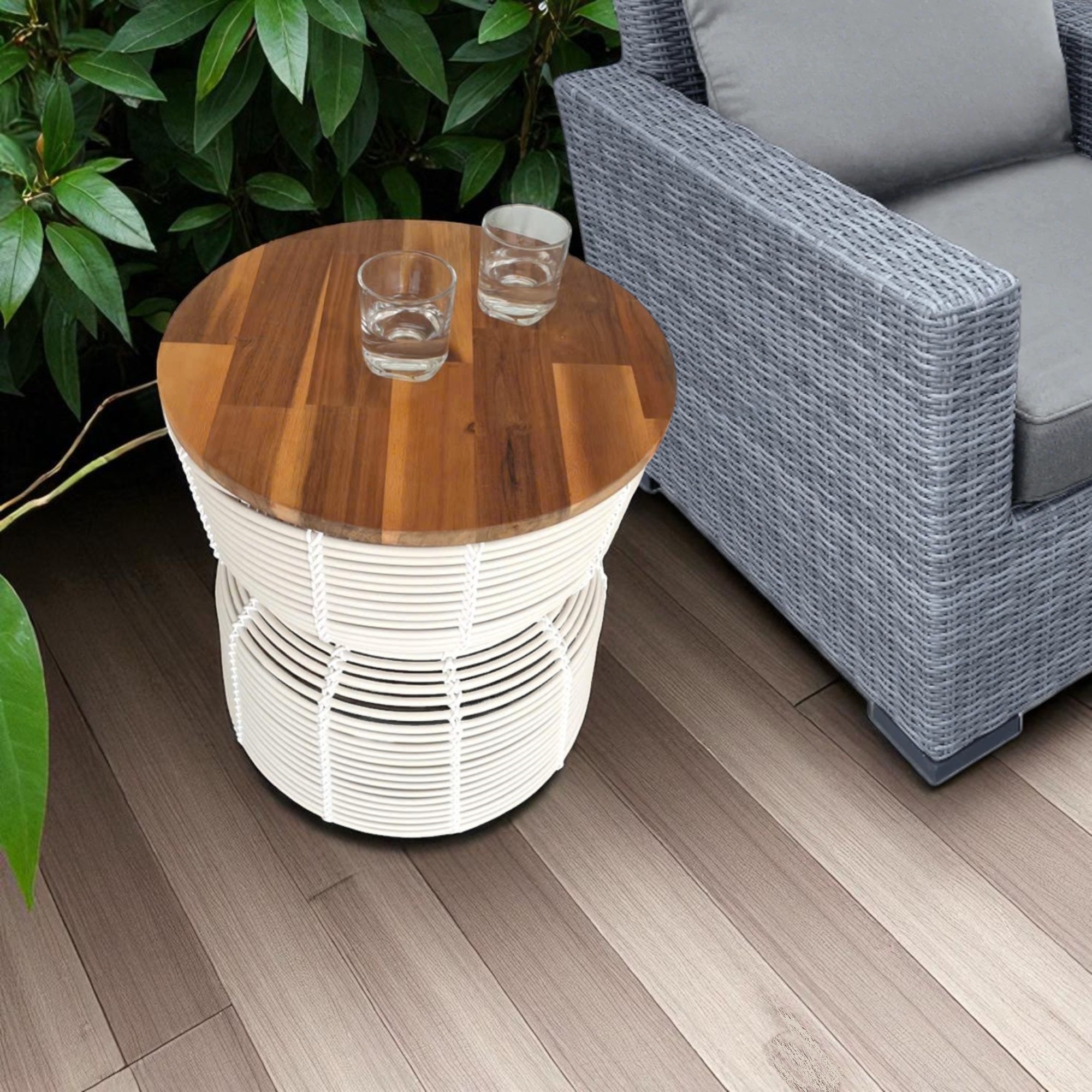 IBIZA-7 Poly Rattan Stylish Storage Side Table - Image 2