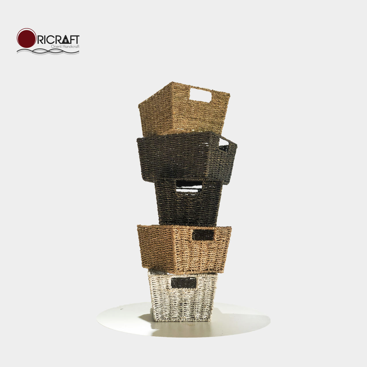 ISLA-4 Seagrass Rect Stackable Storage Baskets (4-Pack) - Image 3