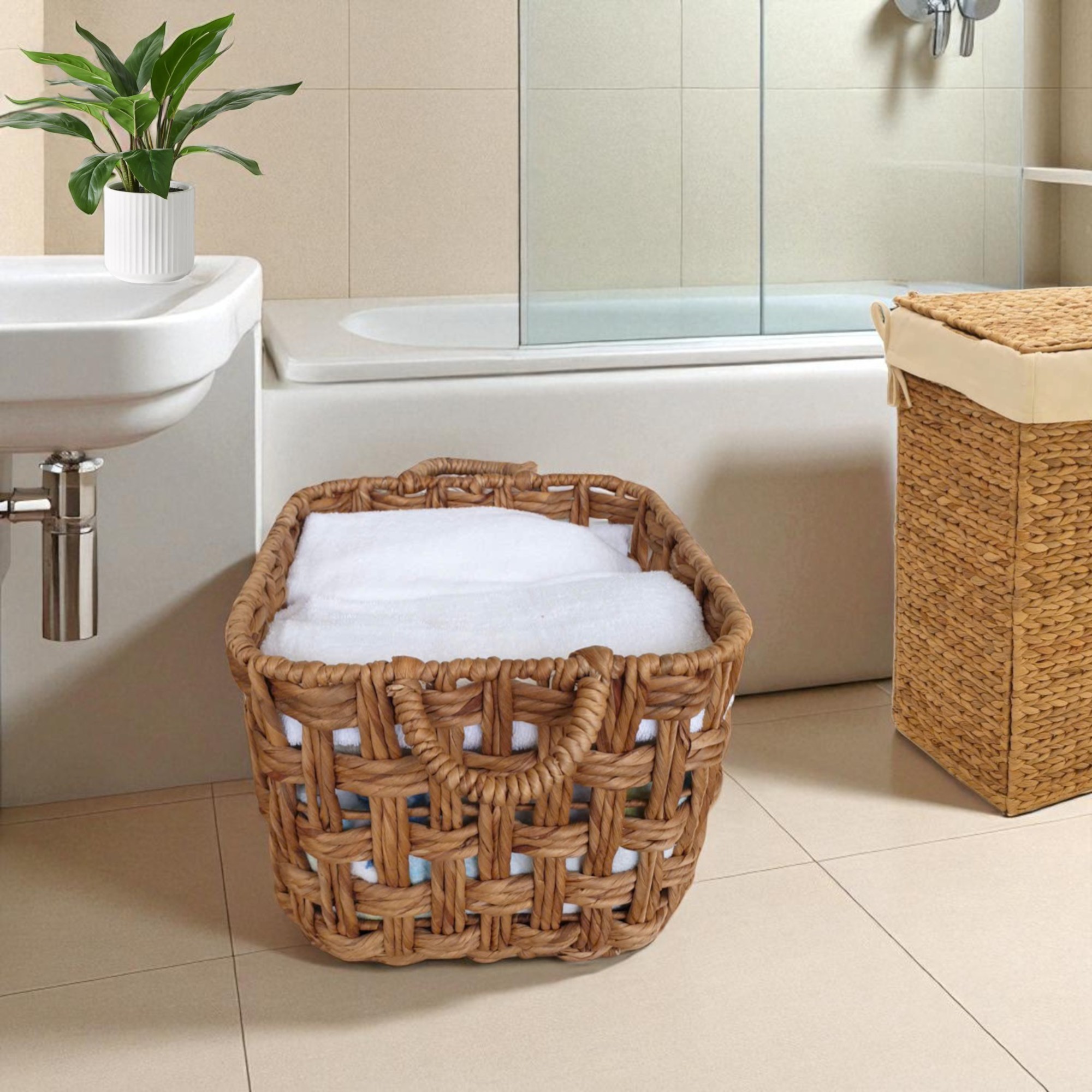 ISLA-6 Clubrush Elegant Rectangular Storage Basket