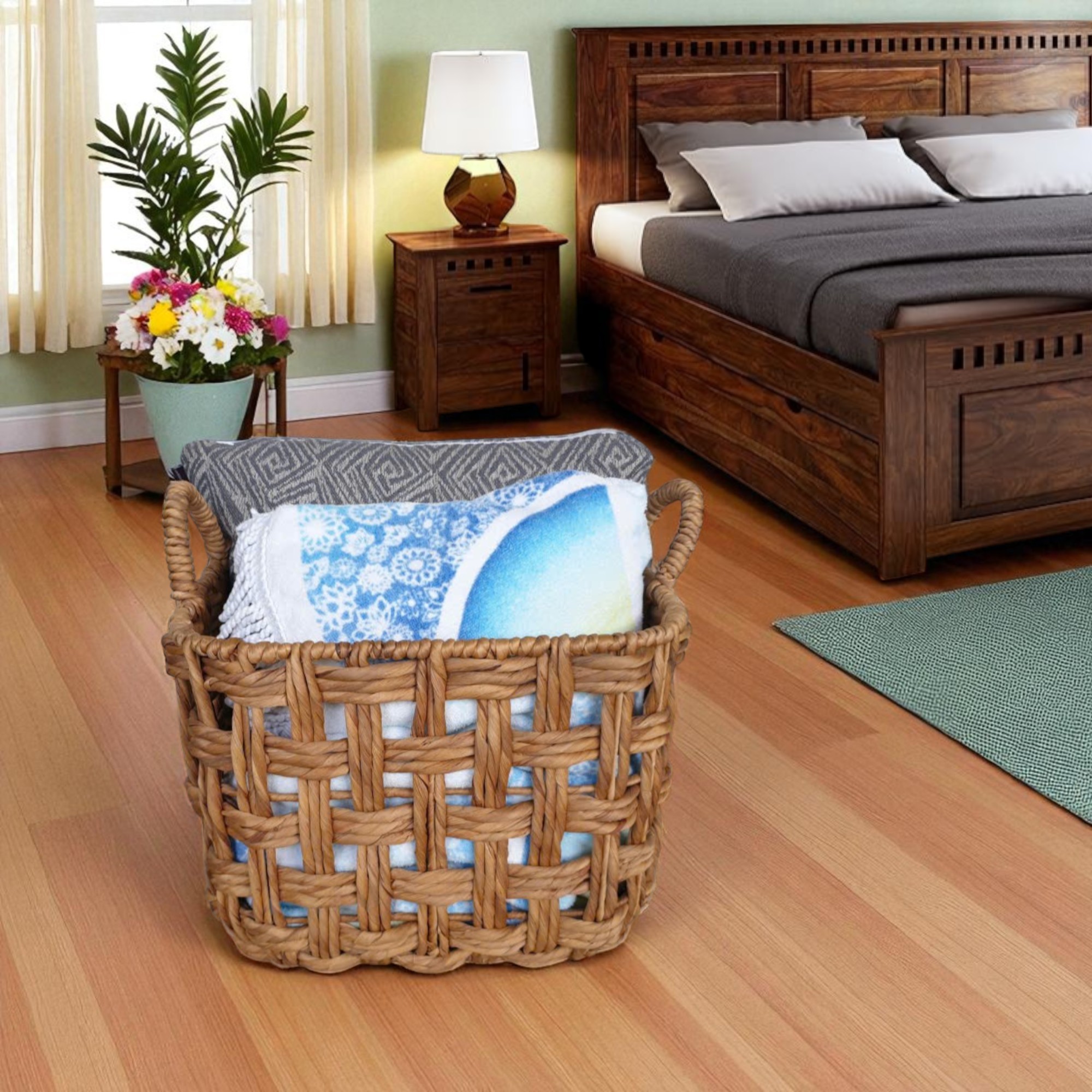 ISLA-6 Clubrush Elegant Rectangular Storage Basket - Image 2