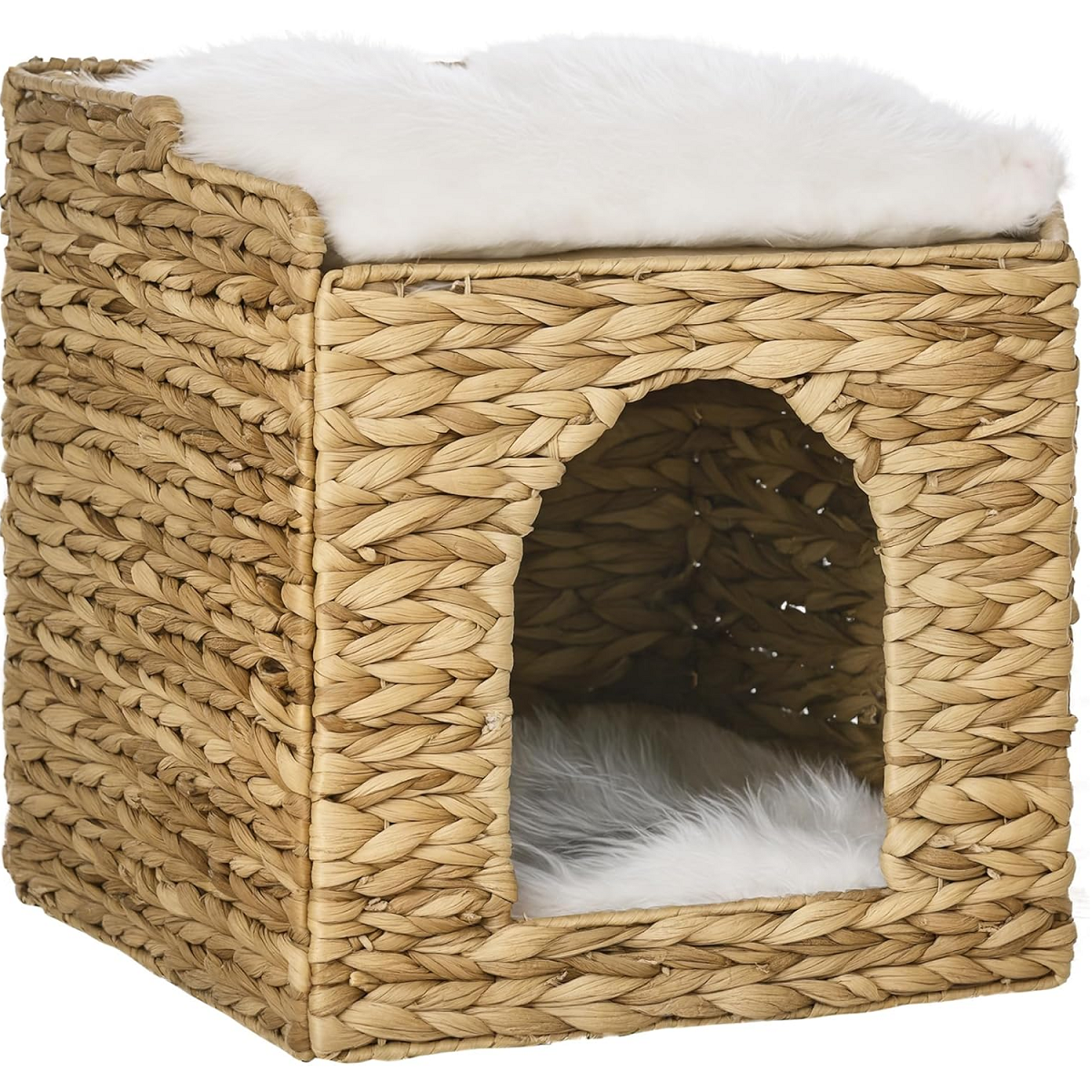 NEVIS-1 Hyacinth 2-tier Square Foldable Cat Cave - Image 3