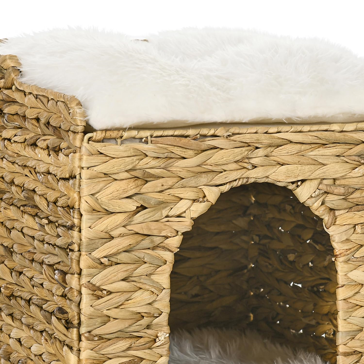NEVIS-1 Hyacinth 2-tier Square Foldable Cat Cave - Image 4