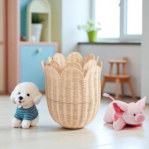 ISLA-5 Handmade Rattan Flower-shaped Baskets (Set 2)