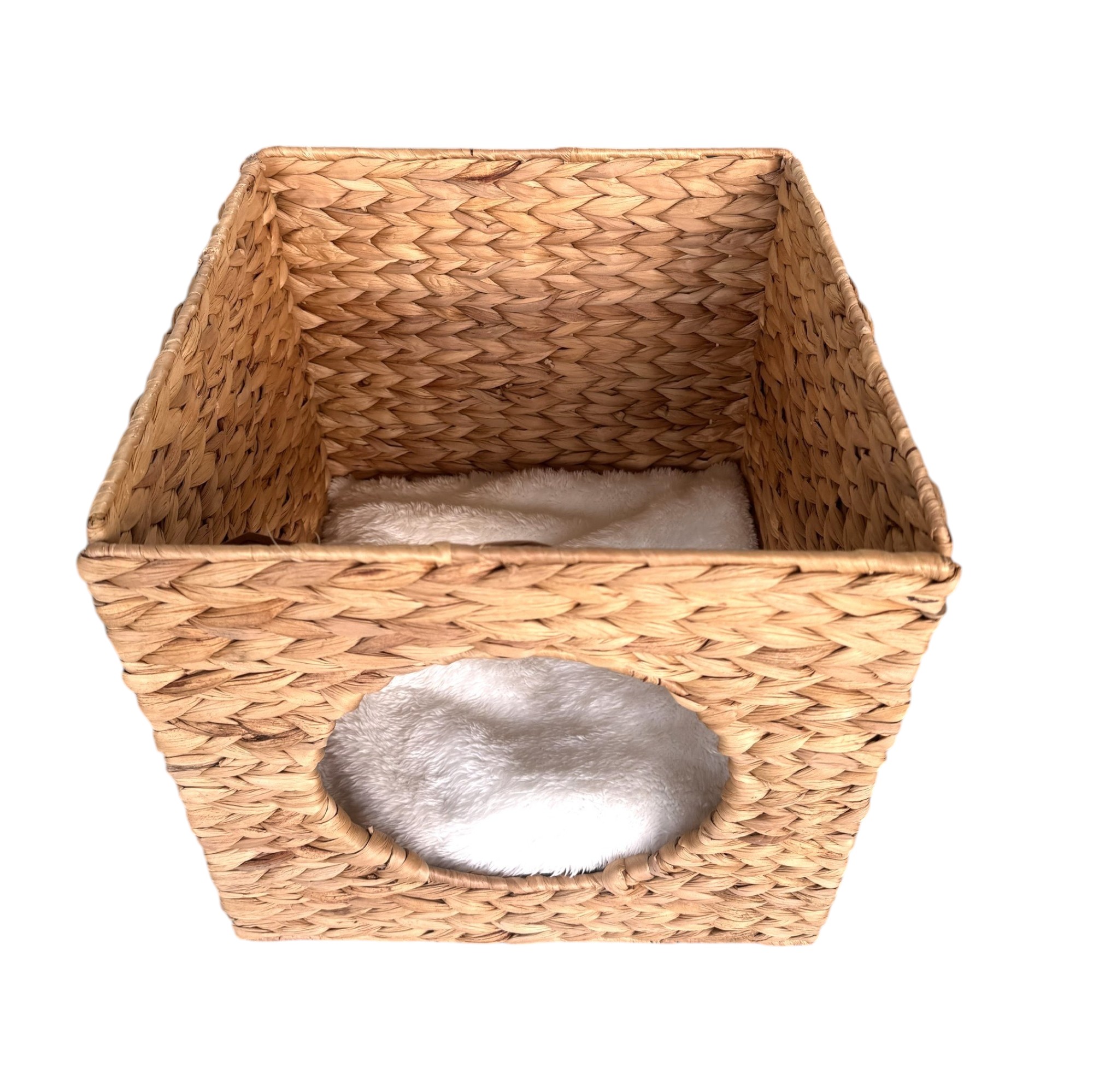 NEVIS-1 Hyacinth Cube Collapsible Cat Bed - Image 3