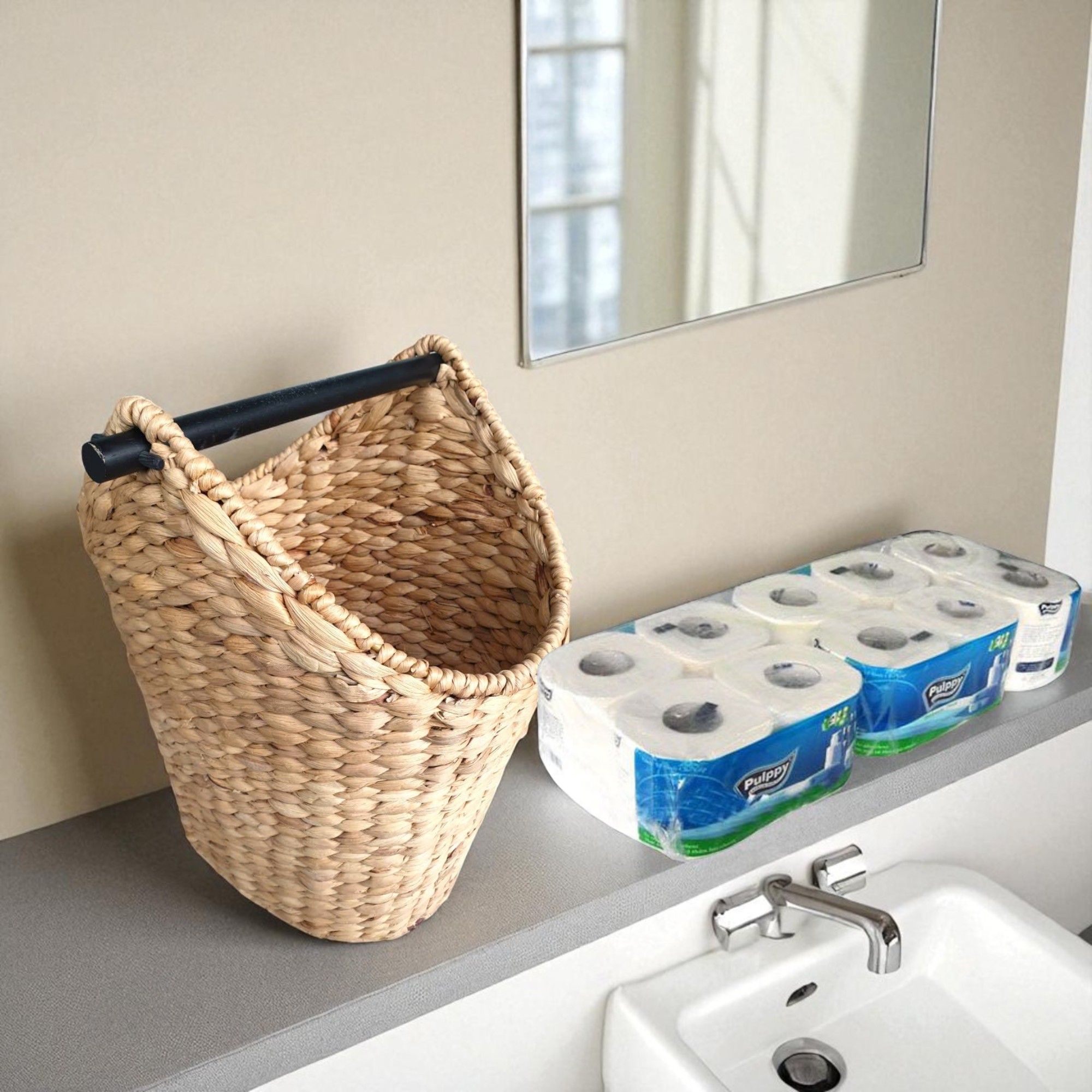 ISLA-2 Hyacinth Elegant Toalet Paper Holder & Basket - Image 2