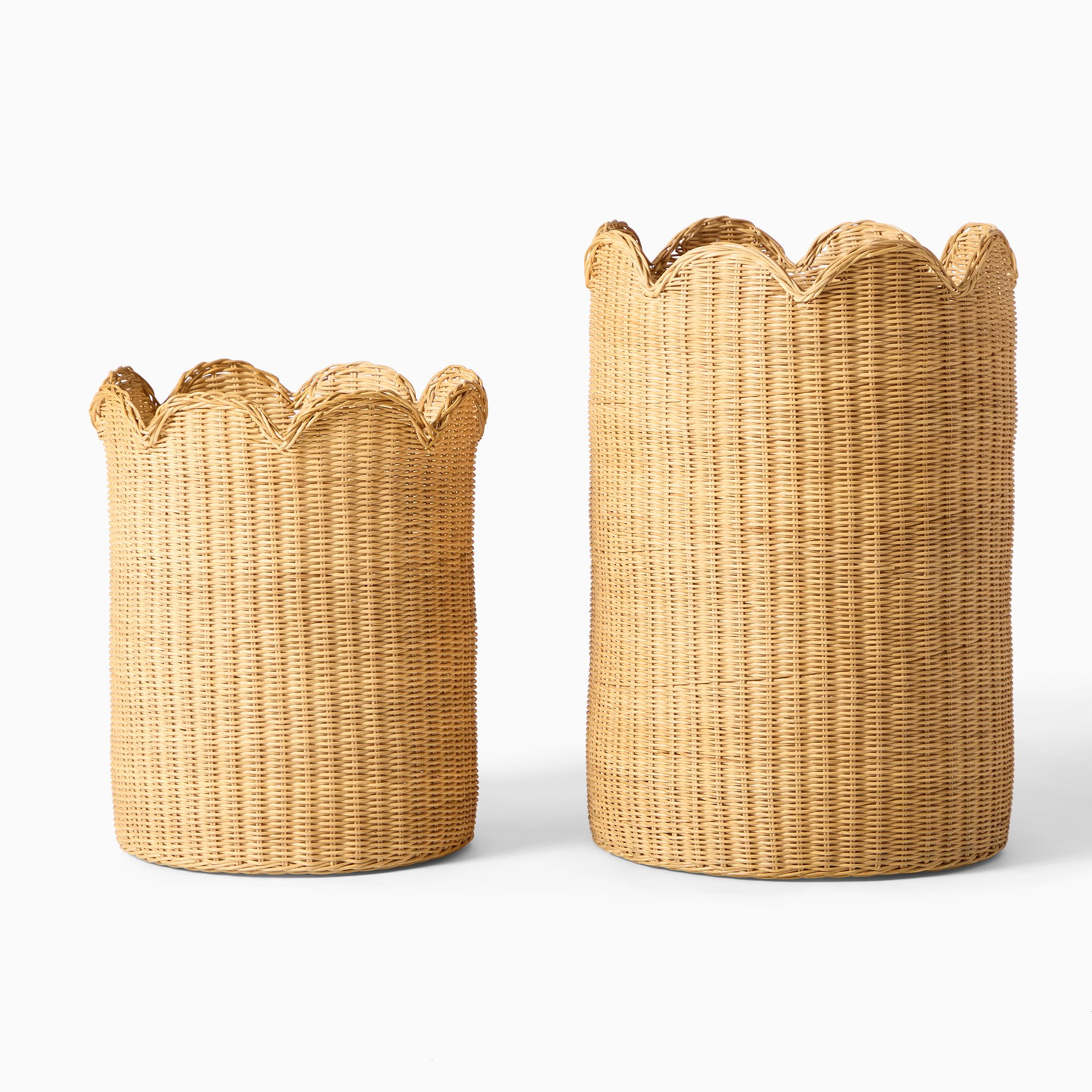 ISLA-5 Rattan Round Scalloped Hampers (Set 2) - Image 3