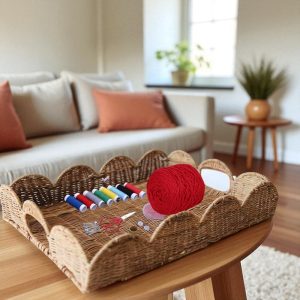 ISLA-5 Natural Rattan Rectangular Decorative Tray