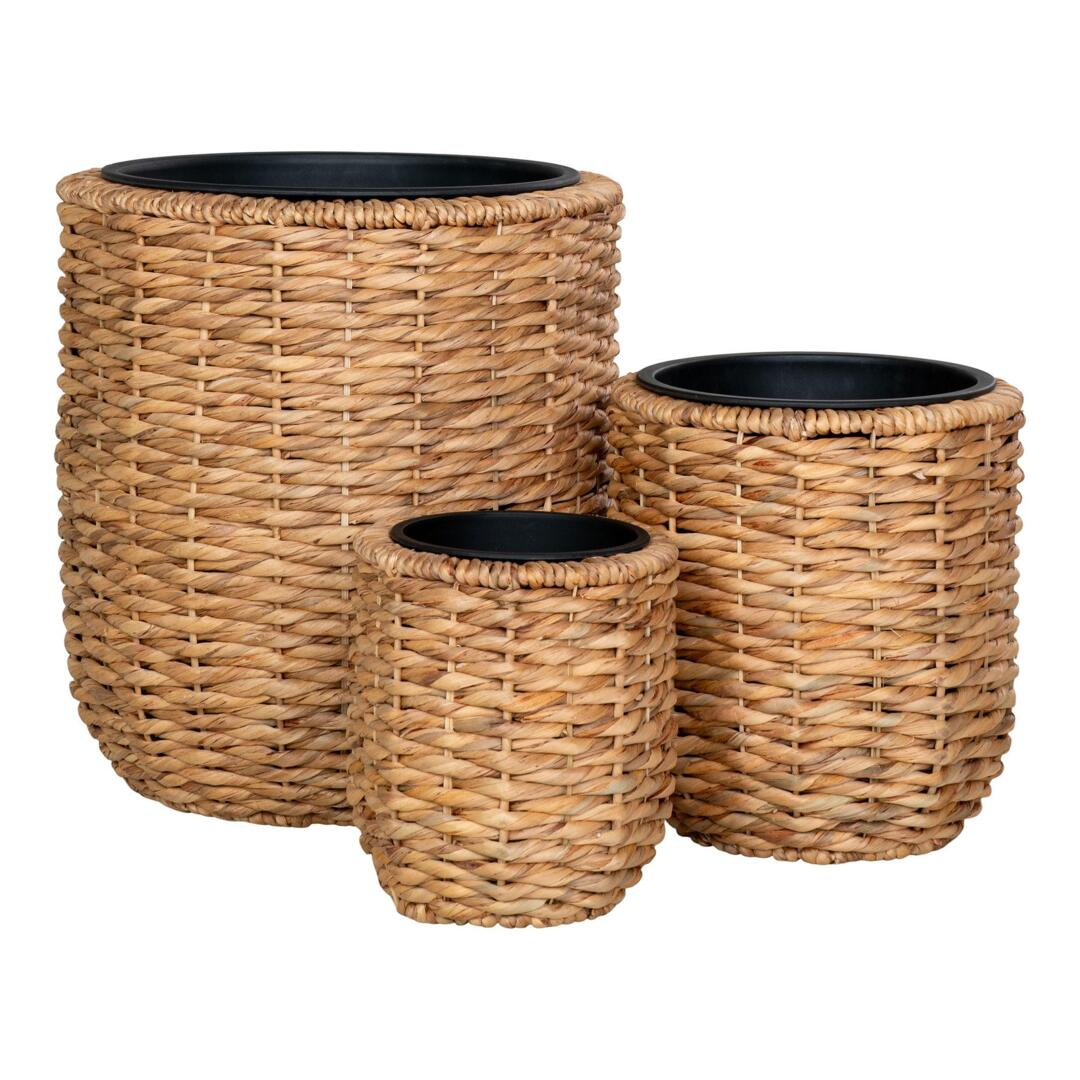 CAPRI-3 Hyacinth Twisted Round Basket Planters (Set 3) - Image 3