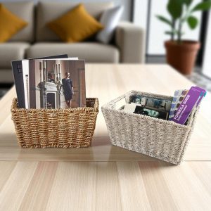 ISLA-4 Seagrass Rect Stackable Storage Baskets (4-Pack)