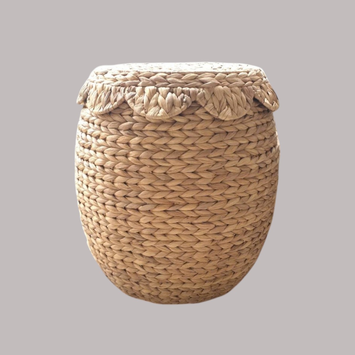 IBIZA-1 Hyacinth Stylish Scalloped Storage Stool Table - Image 4